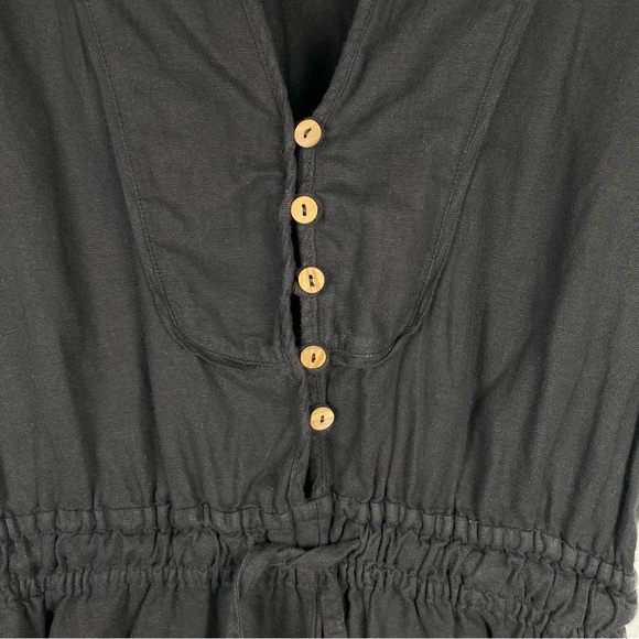 New Zara Linen Blend Jumpsuit Black Size S - Picture 3 of 14